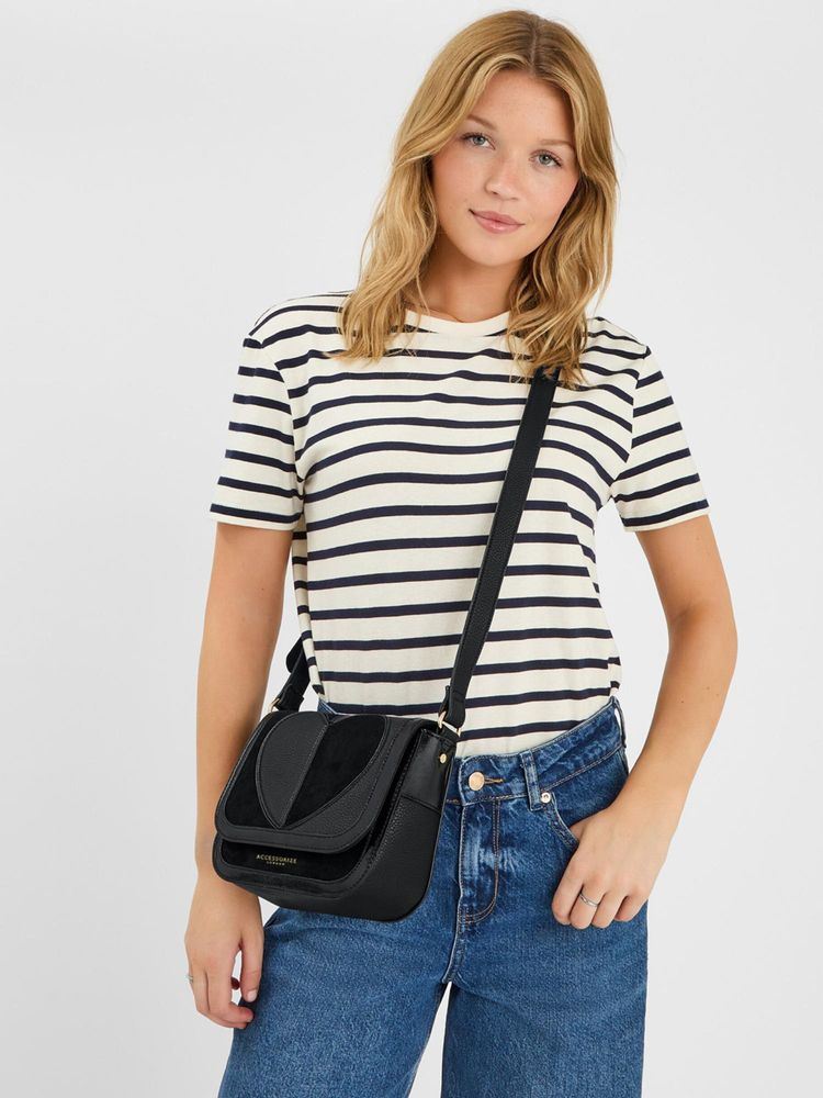 Accessorize London Womens Heart Patch Sling Bag - Black-picture-23
