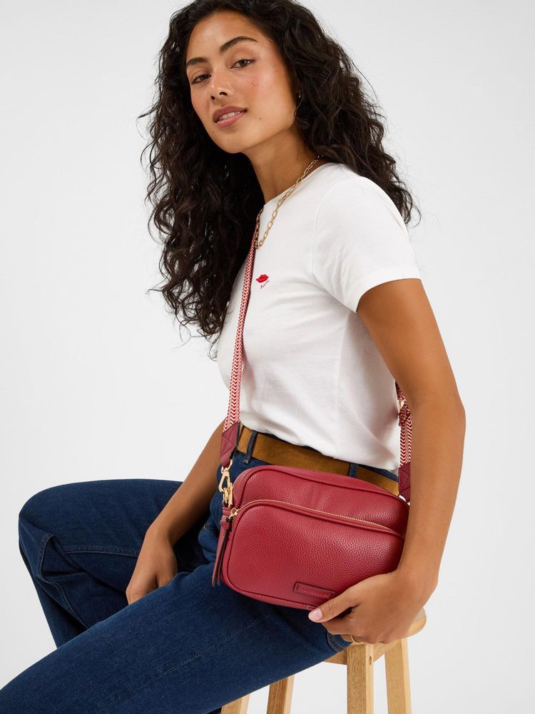 Accessorize London Womens Double Zip Camera Sling Bag - Red-picture-17