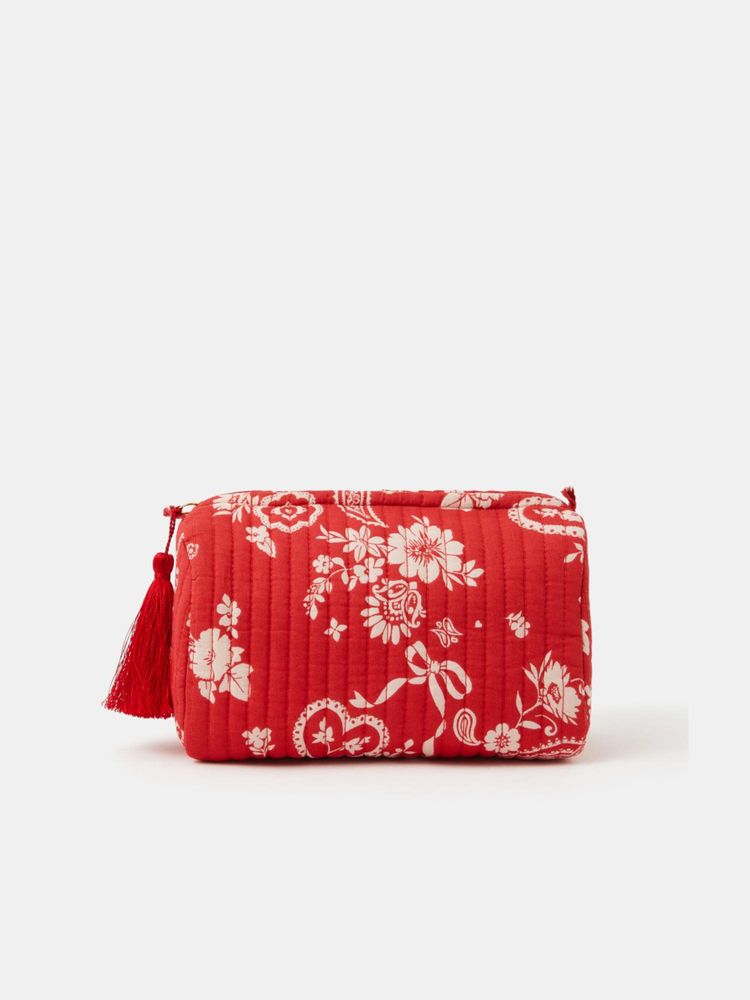Accessorize London Womens Paisley Print Quilted Make Up Pouch - Red-image-39