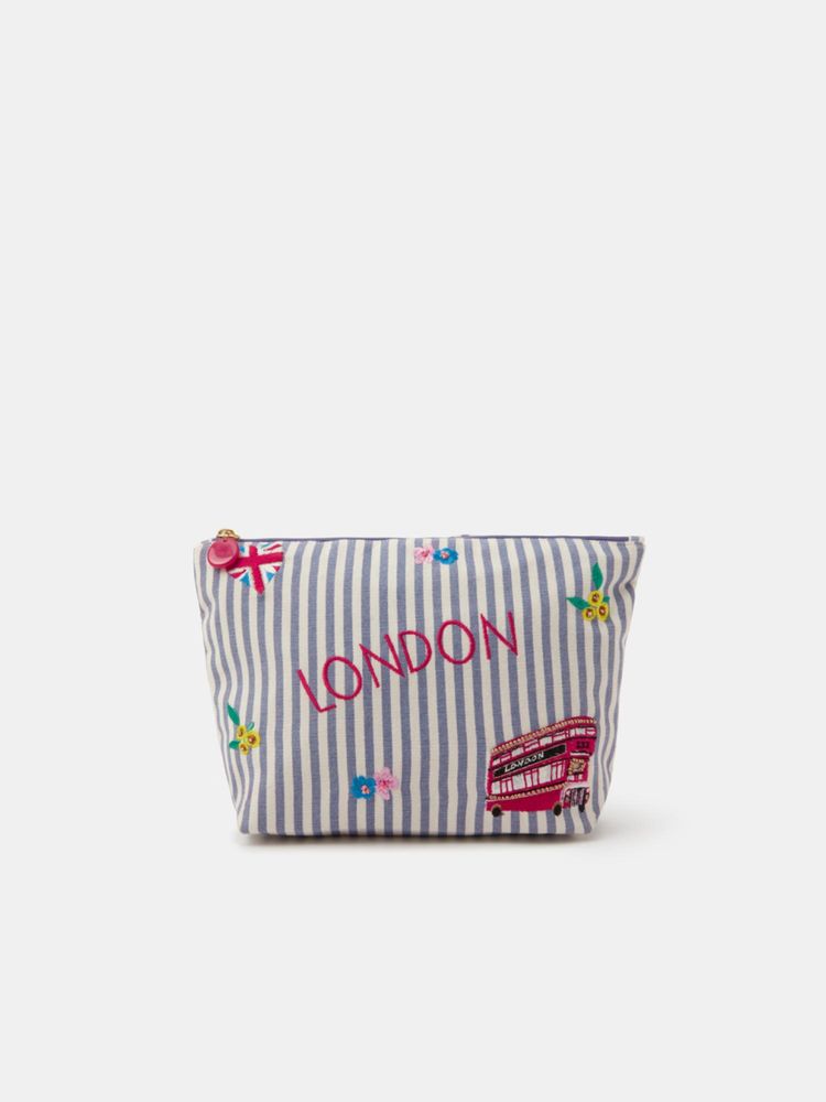 Accessorize London Womens London Stripe Make Up Pouch - Blue-picture-28