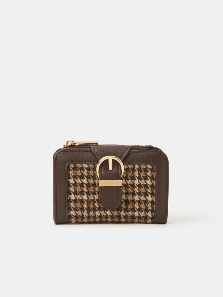 Accessorize London Womens Houndstooth Buckle Wallet - Brown-picture-16