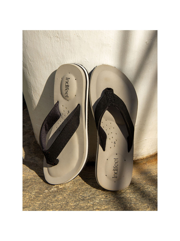Indifeet Black Comfortable Orthopaedic Acupressure Flipflops-picture-27