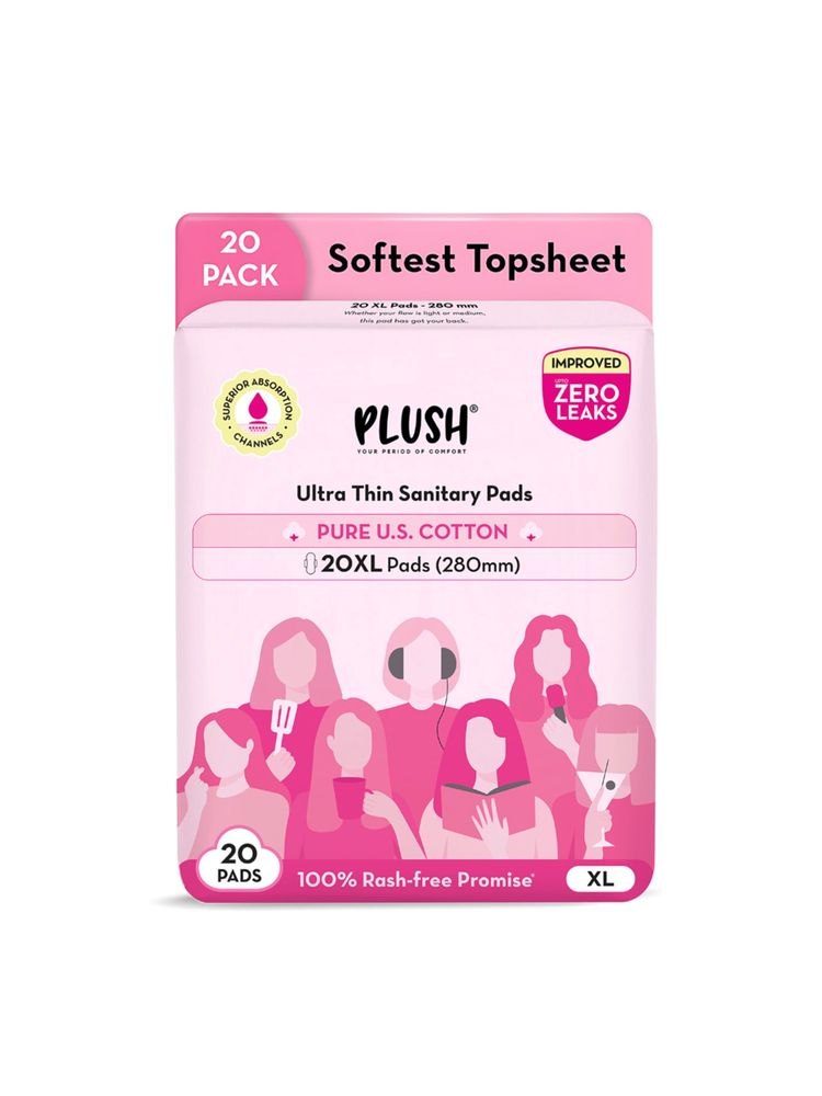 Plush Sanitary Pads 100% Cotton Rash-Free - 20XL-image-44