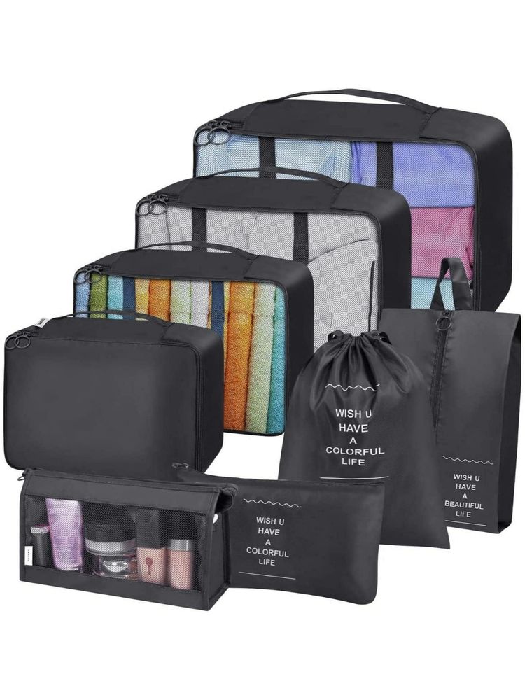 Awestuffs 8 Pcs Packing Cubes for Travel Organizer Bags for Luggage Clothes Space Saver-picture-25