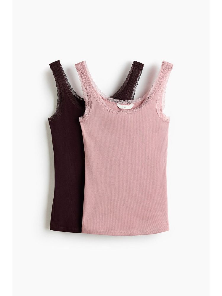 H&M Women Pink Mama 2-Pack Nursing Vest Tops-picture-10