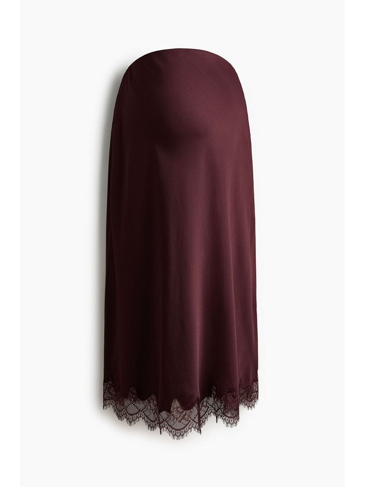H&M Women Red Mama Lace-Trimmed Slip Skirt-picture-28