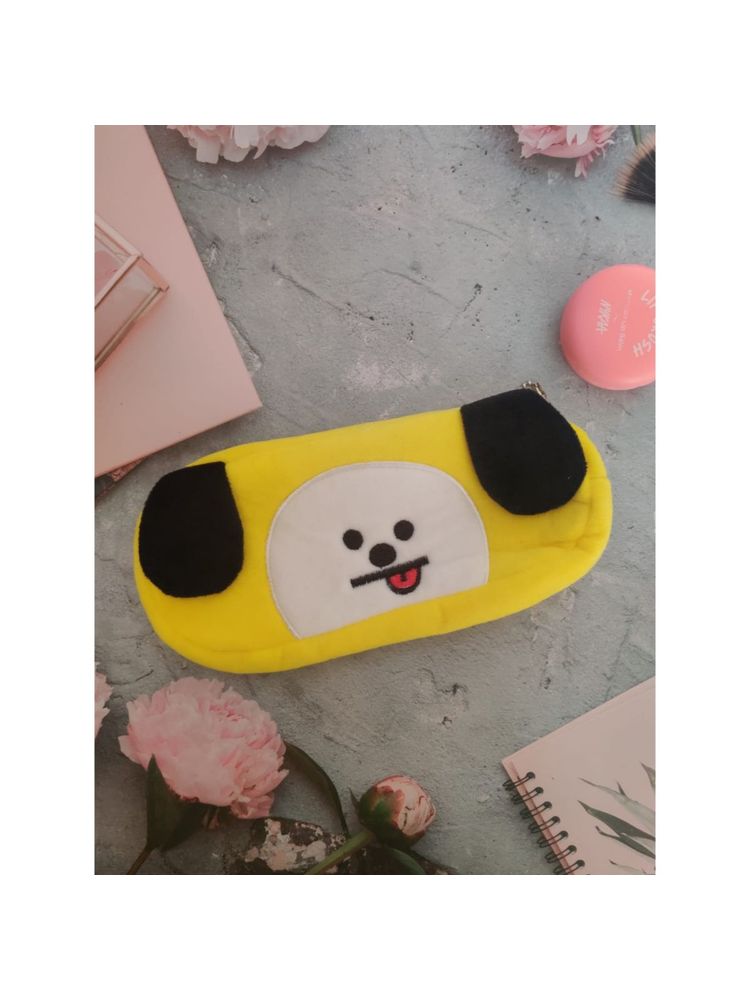 Awestuffs Yellow Chimmy Bts Character Pencil Pouch-picture-24