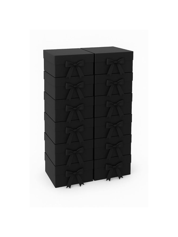 Awestuffs Black Gift Box Elegant Folding Gift Boxes with Ribbon (Pack Of 12)-picture-15