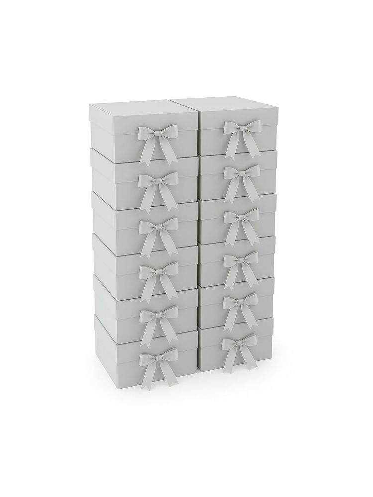 Awestuffs Silver Gift Box Elegant Folding Gift Boxes with Ribbon (Pack Of 12)-picture-38