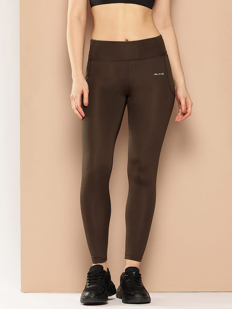 Alcis Women Brown Solid Tights-image-12
