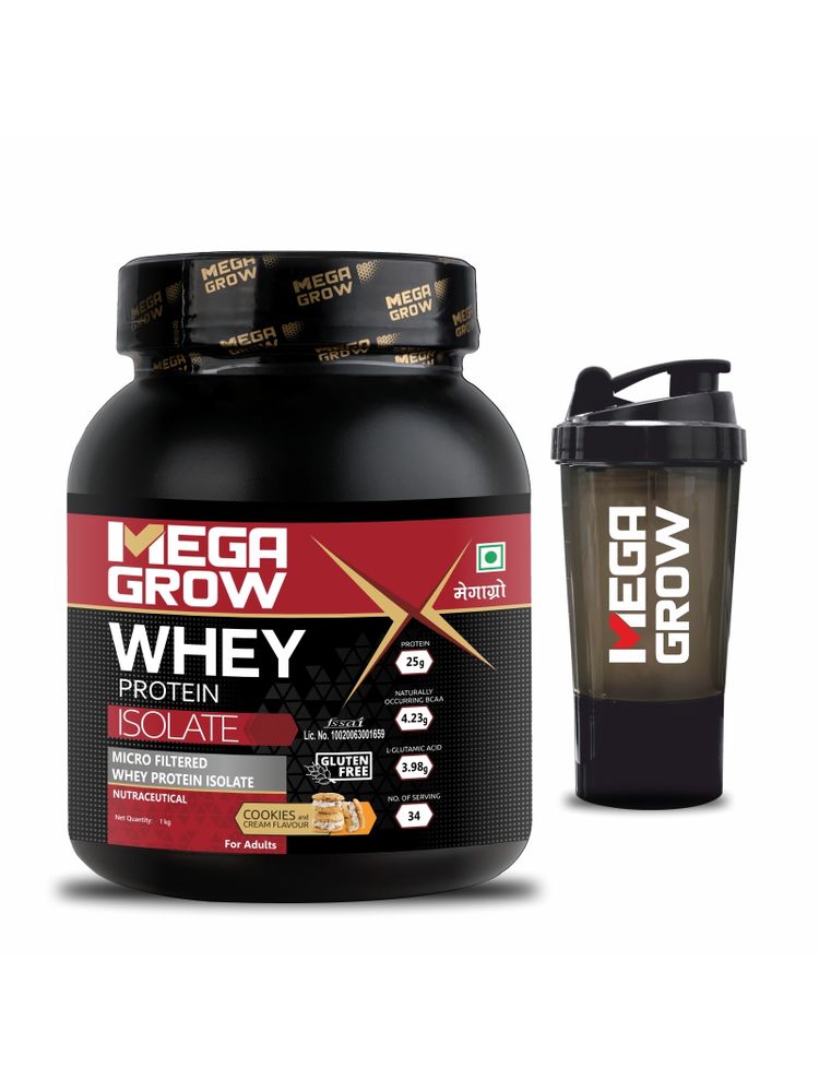 Megagrow Isolate Whey Protein Powder With Shaker - Cookies And Cream-image-18
