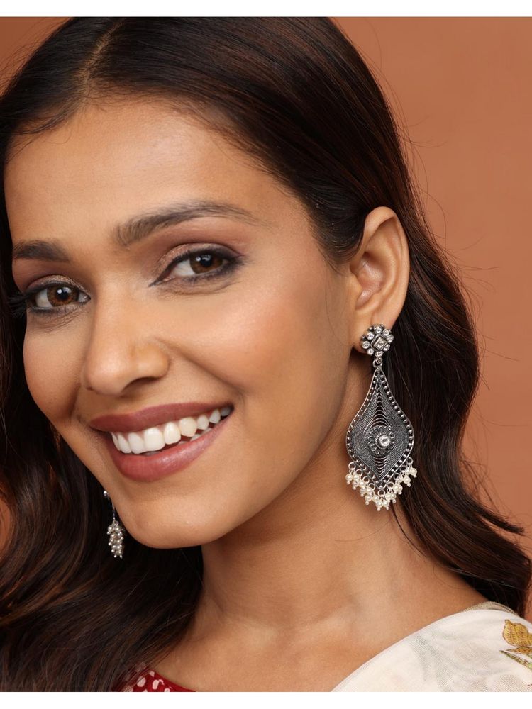 Fabindia Silver Dangler Earrings-image-7