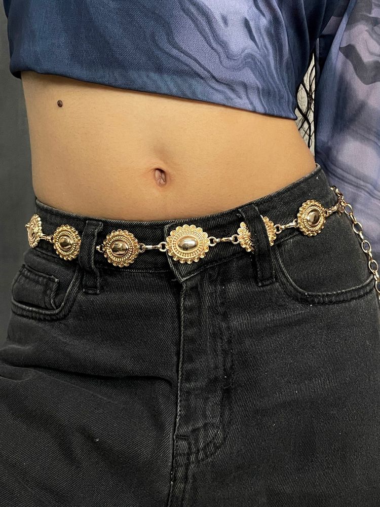 ISHKAARA Rose Gold Sunlit Bloom Waist Chain-image-28
