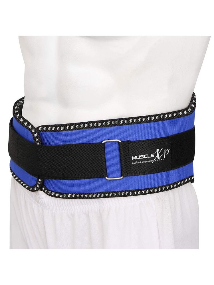 MuscleXP Weight Lifting Gym Belt, Unisex, Body Fitness Gym Back Support Belt, Blue