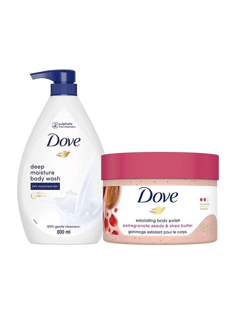 Dove Bestselling - Pomegranate Scrub & Deep Moisture Bodywash Combo
