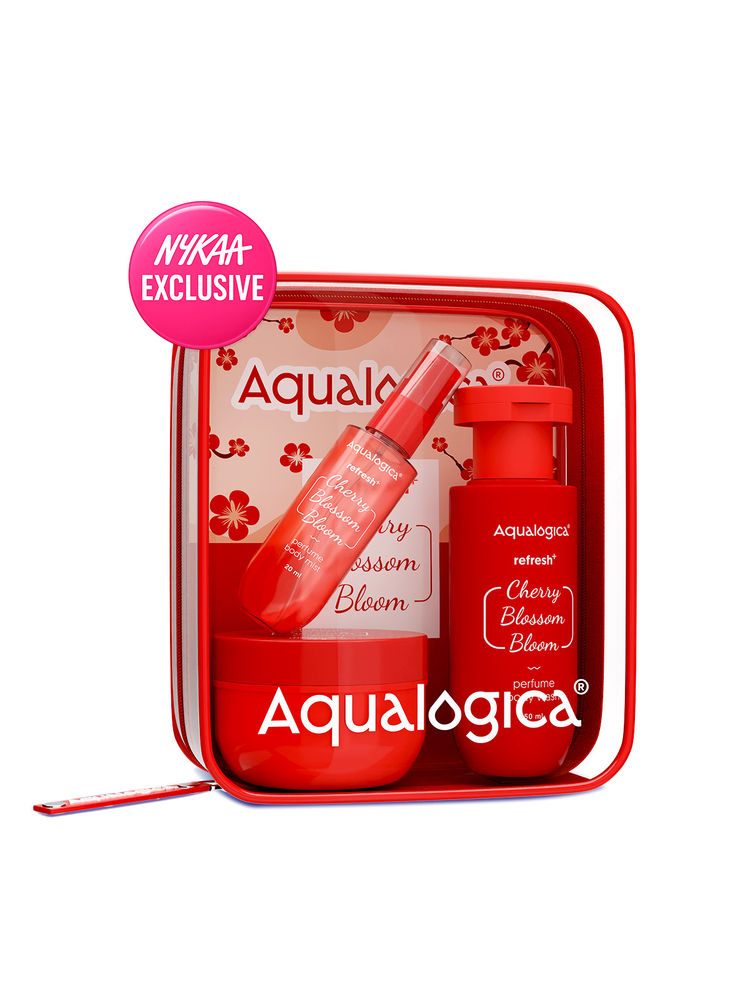 Aqualogica Refresh+ Cherry Blossom Perfume Body Wash, Mist & Gel Moisturizer Gift Set-picture-18