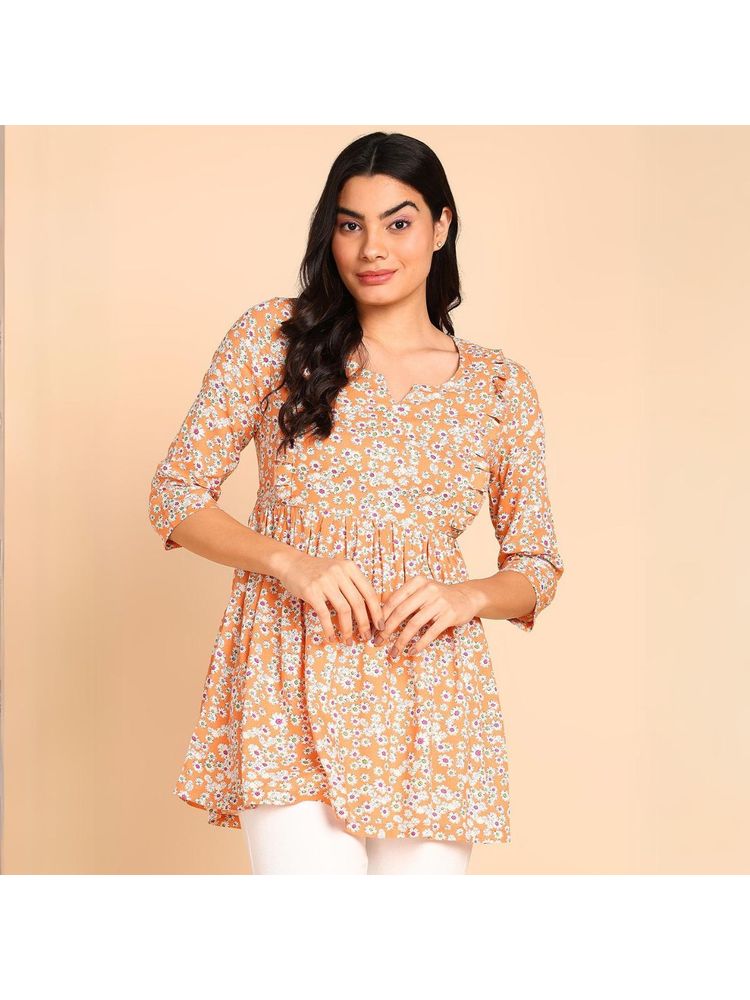 Zelena Three Fourth Sleeves Peach Maternity Top with Pocket-picture-22