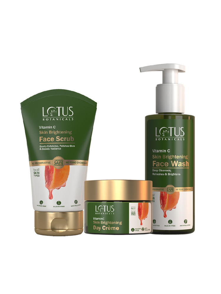 Lotus Botanicals Wash & Glow Face Wash Scrub & Day Cream Combo