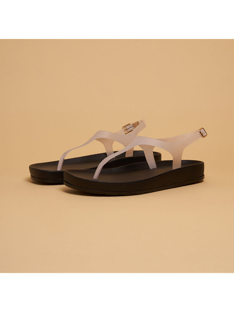 Eridani Barelythere Ankle Strap White Sandals-image-44