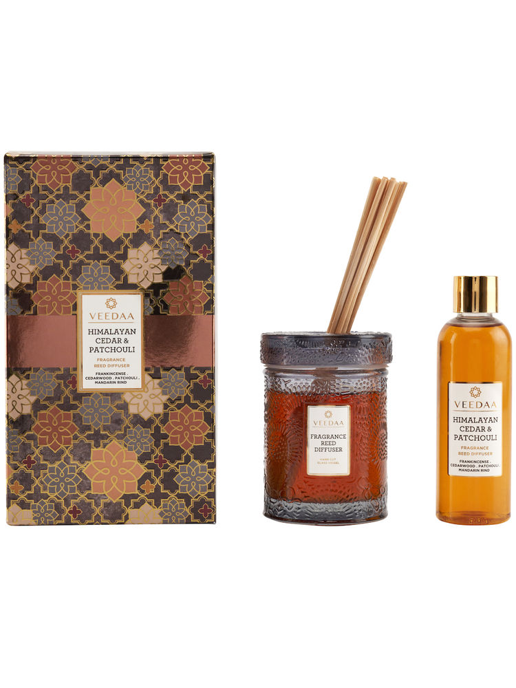 Veedaa Candles Himalayan Cedar & Patchouli Reed Diffuser Set