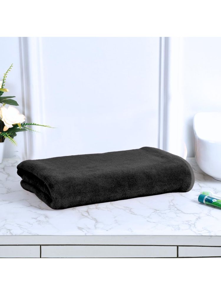 Black Gold Bath Towels 400 Gsm Lightweight Ultra-Soft Plain Black-image-33