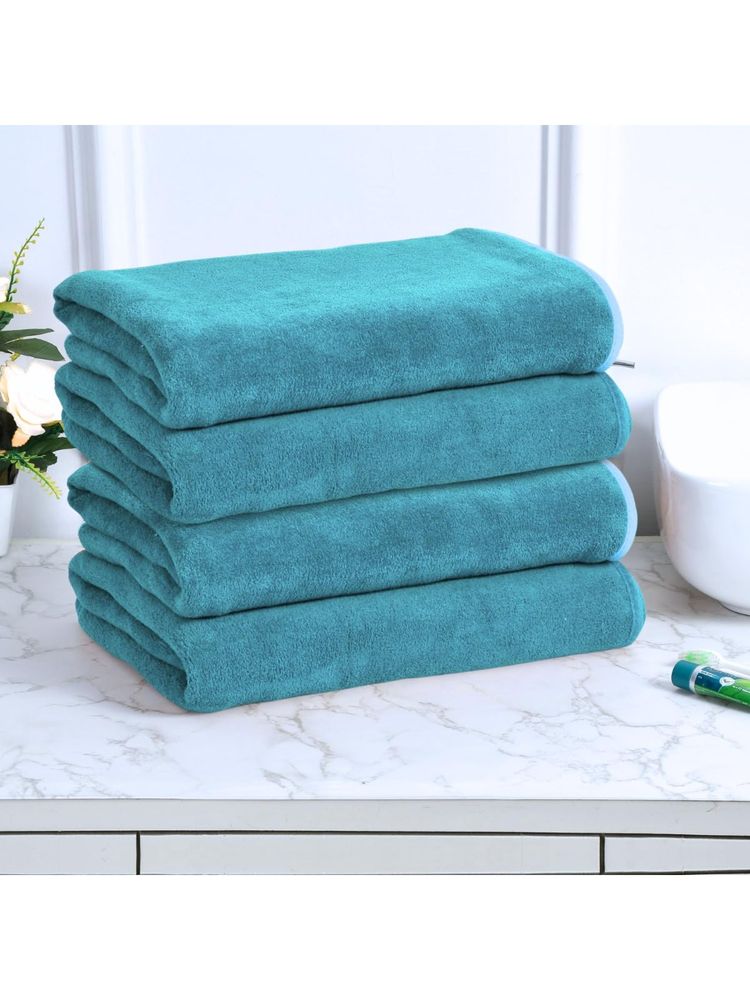 Black Gold Bath Towels 400 Gsm Lightweight Ultra-Soft Plain Green Blue (Pack Of 4)-image-38