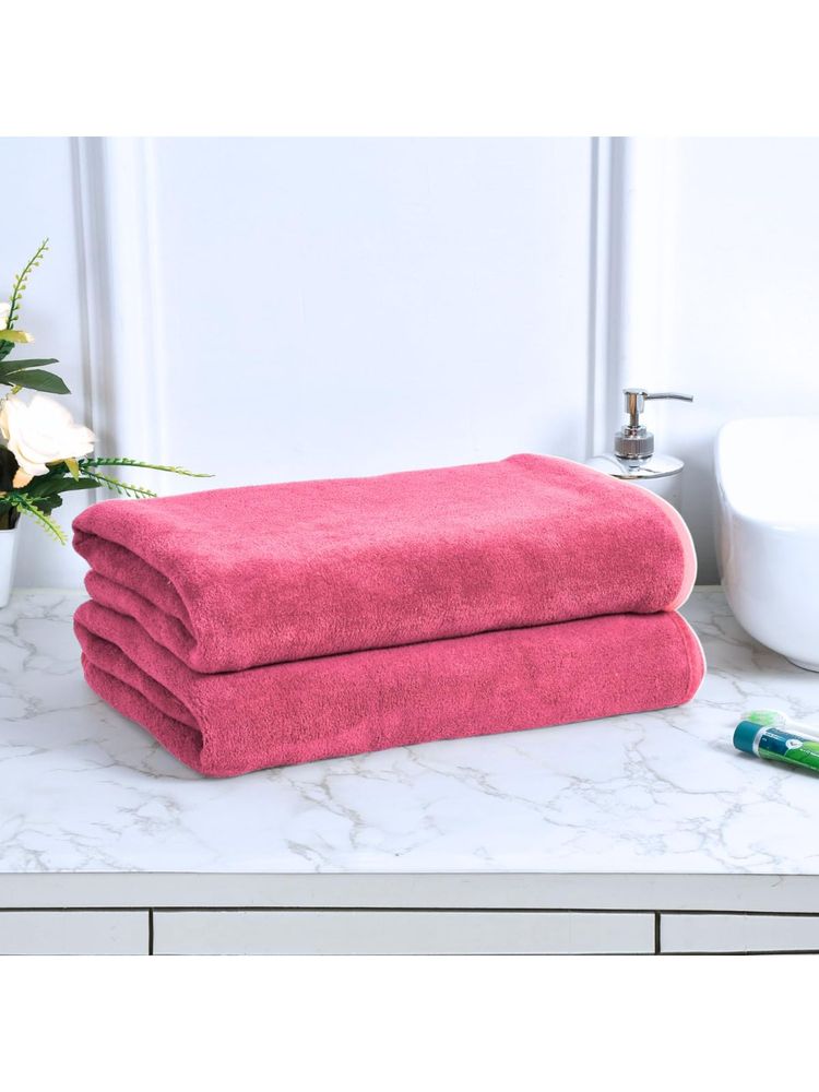 Black Gold Bath Towels 400 Gsm Lightweight Ultra-Soft Plain Pink (Pack Of 2)-picture-41