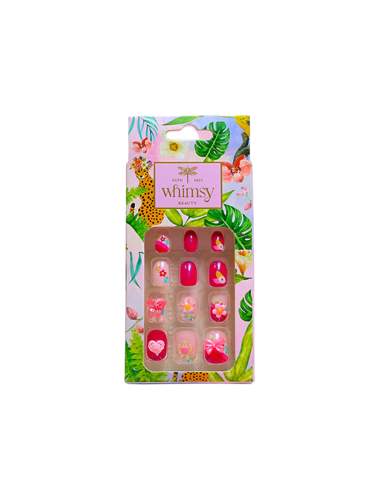 Whimsy Beauty Safe, Quick Fix, Lightweight Press On Nail - Heart & Hibiscus-image-23