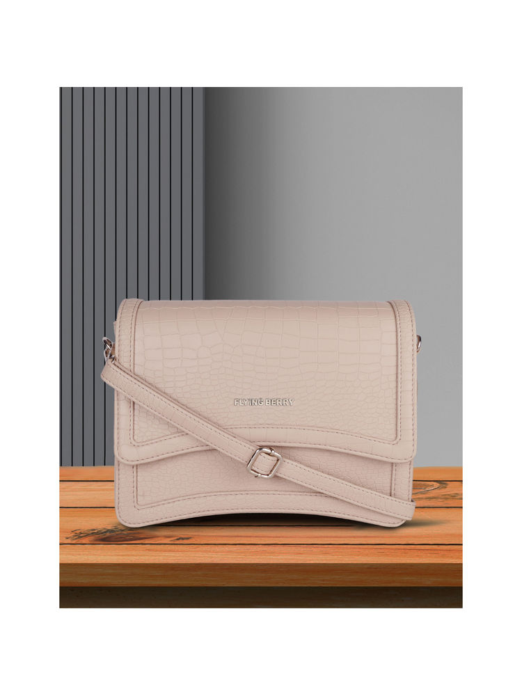 FLYING BERRY Mauve Structured Sling Bag-picture-10