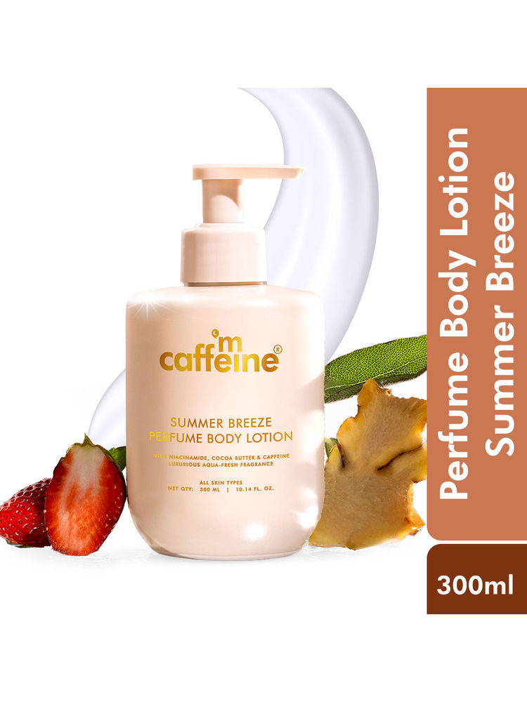 MCaffeine Summer Breeze Perfume Body Lotion With Niacinamide & Cocoa Butter Fresh Aquatic Fragrance