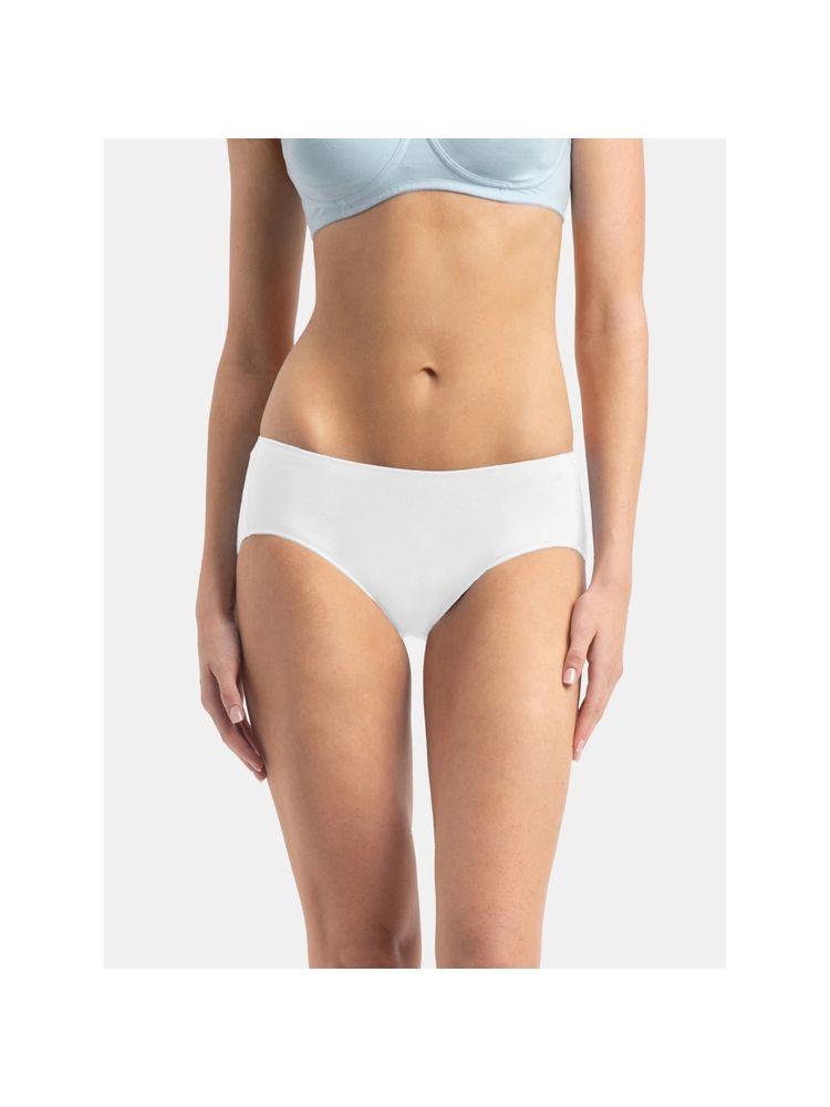 Jockey 1802 Women High Coverage Micro Modal Elastane Stretch Hipster - White-picture-14