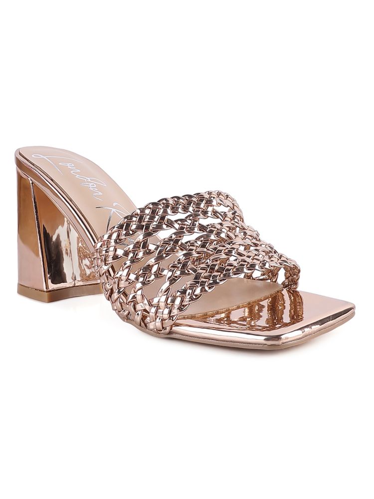 London Rag Woven Rose Gold Heels-image-45