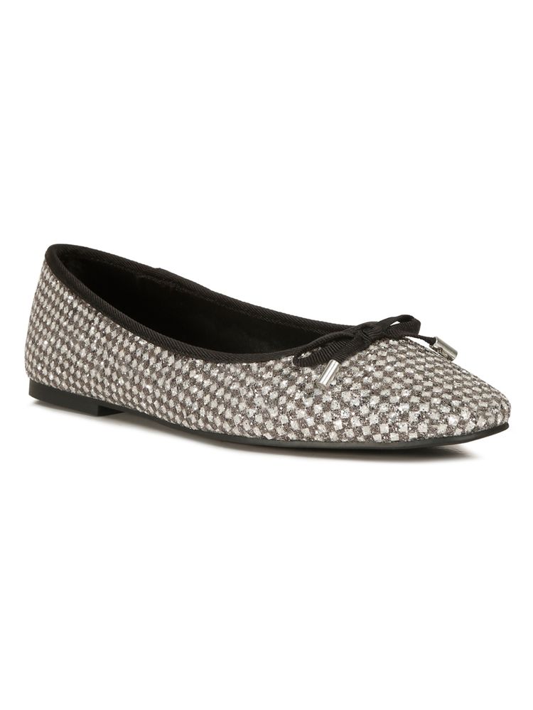 London Rag Black Harriet Glitter Flat Ballerina-image-7