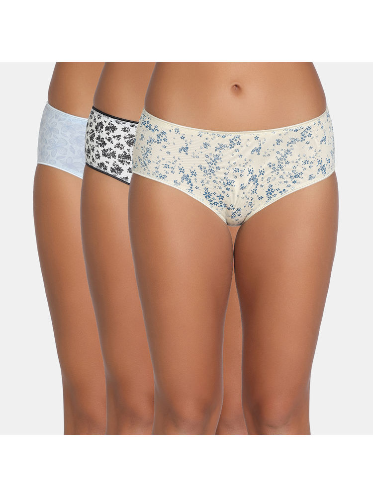 Zivame Multicolor Low Rise Full Coverage Hipster Panty (Pack Of 3)-picture-31