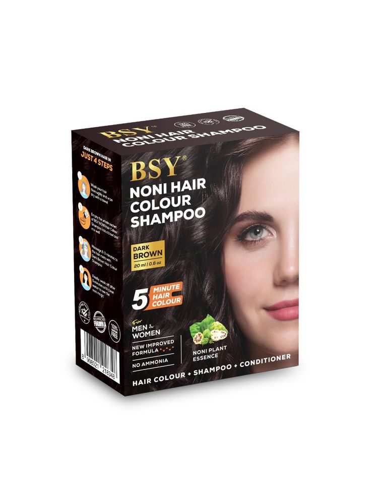 BSY Noni Hair Colour Shampoo Dark Brown - 06 Sachets-image-43