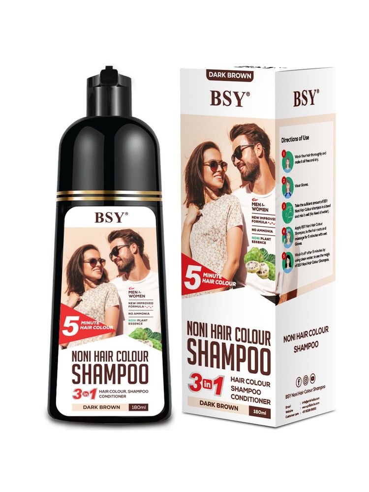BSY Noni Hair Colour Shampoo Dark Brown Pump-image-44