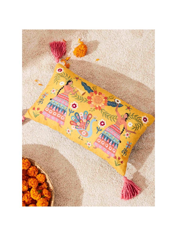 Chumbak Marigold Lady Troupe Cushion Cover (More Size)-picture-44