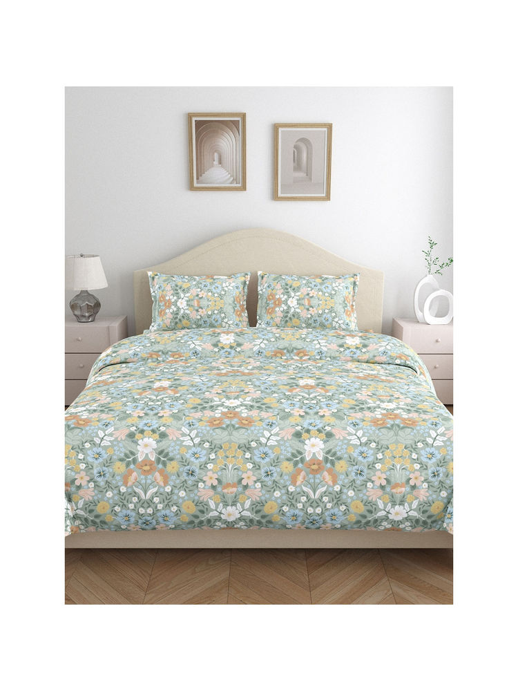 Haus & Kinder House Of Bloom Cotton Flat 144 Tc Bedsheet with 2 Pillow Covers-picture-2