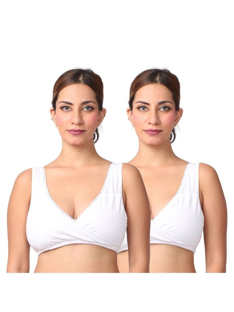 Morph Maternity Pack Of 2 Leak-Proof Sleep Nursing Bras - White-image-6