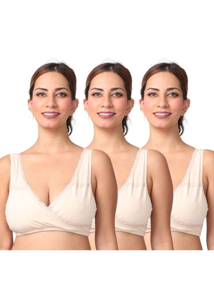 Morph Maternity Pack Of 3 Leak-Proof Sleep Nursing Bras - Nude-picture-29
