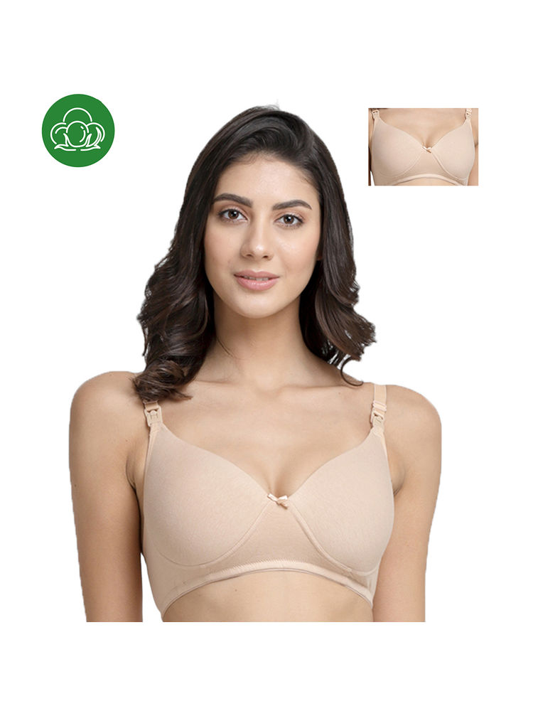 Inner Sense Organic Cotton Antimicrobial Nursing Bra Pack of 2 - Nude-picture-22