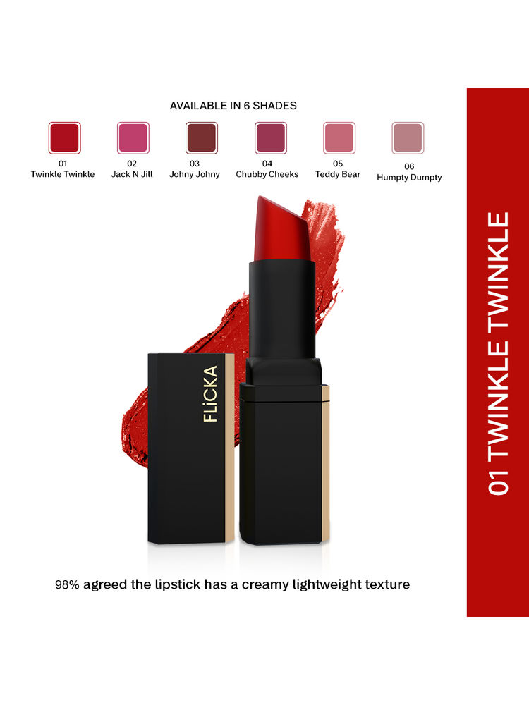 Flicka Lip Poetry Creamy Matte Lipstick Intense Pigment Easy Apply Smooth Finish-picture-24