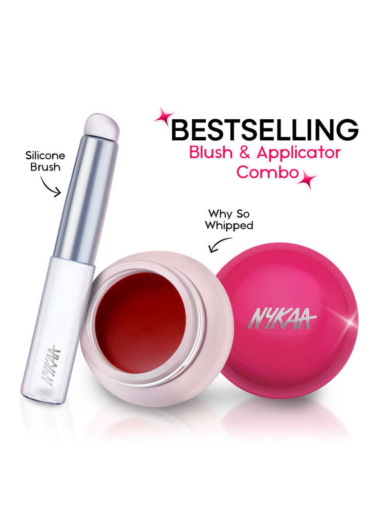 Nykaa Cosmetics Whipped Pudding Blush Pot - Pudding You First & Silicone Applicator-picture-27