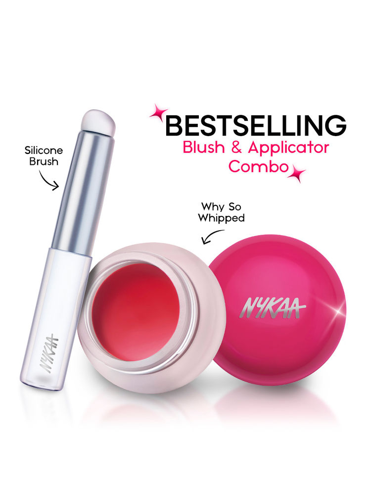 Nykaa Cosmetics Whipped Pudding Blush Pot - whip it up & Silicone Applicator-image-49