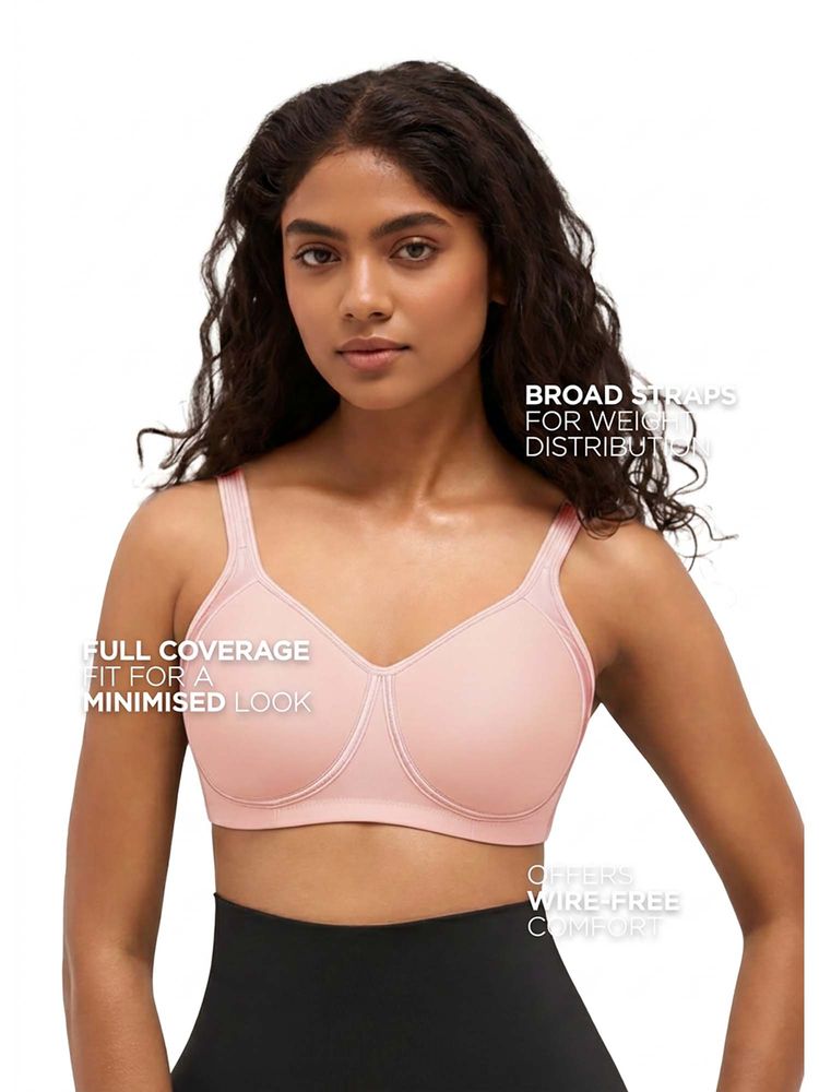 BLOSSOM Women's Polyamide Seamless Full Coverage Padded Pink Bra-picture-15