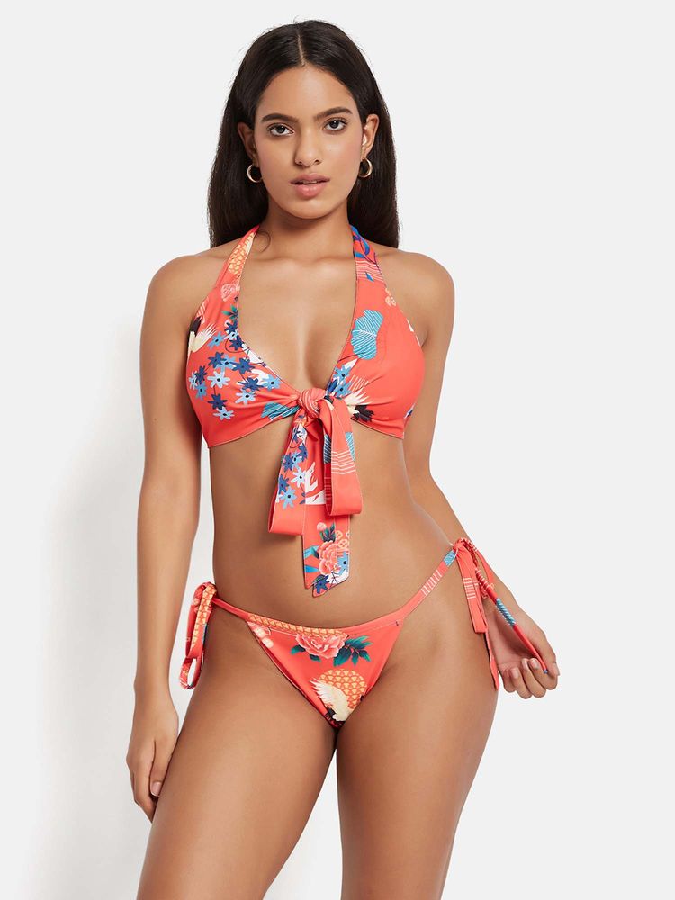 Secrets By ZeroKaata Printed Halter Beachwear Swim Bikini Set-picture-34
