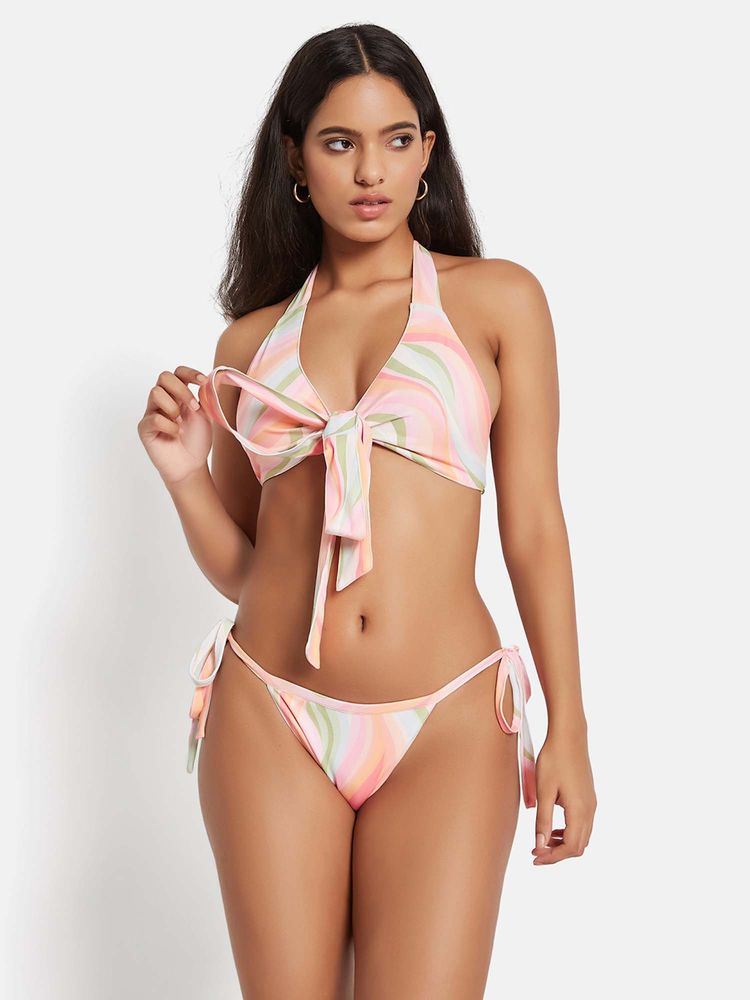 Secrets By ZeroKaata Printed Halter Beachwear Swim Bikini Set-picture-33
