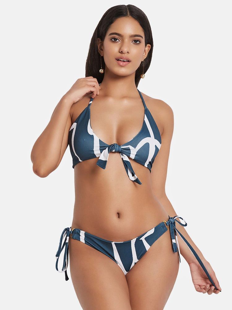 Secrets By ZeroKaata Printed Halter Beachwear Swim Bikini Set-picture-29