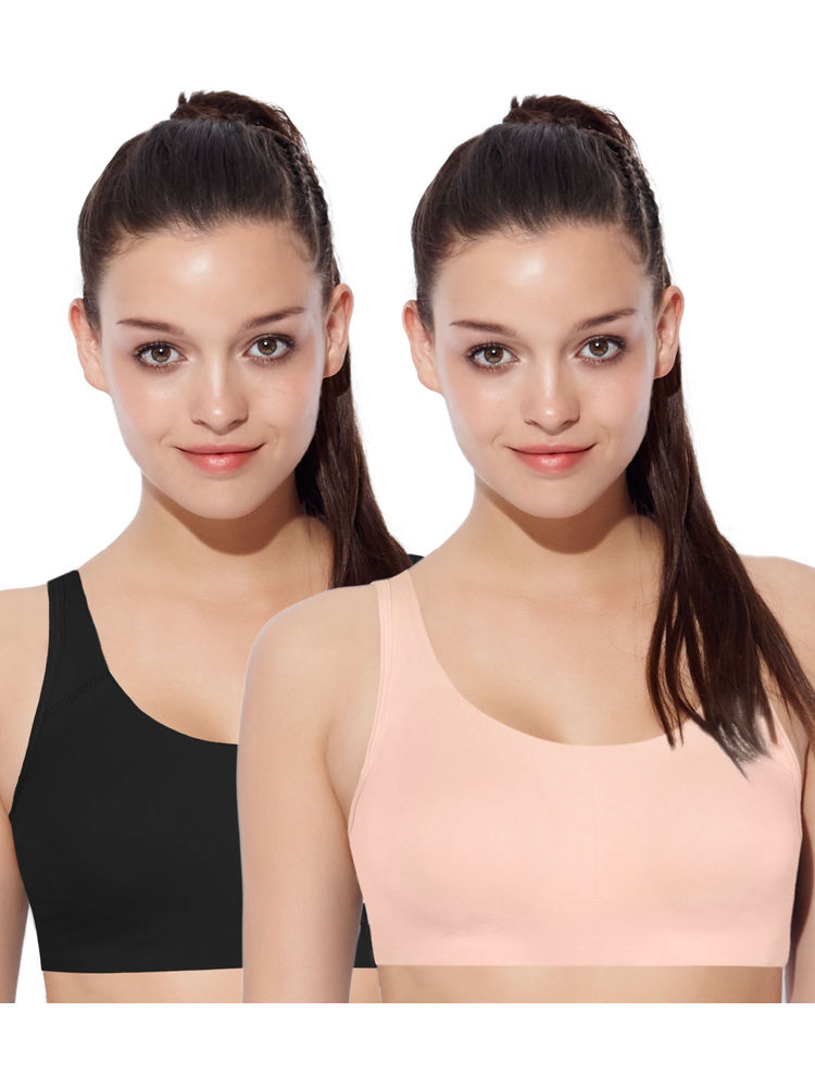 Enamor SB06 Low Impact Cotton Sports Bra Non-Padded & Wirefree - Multicolor