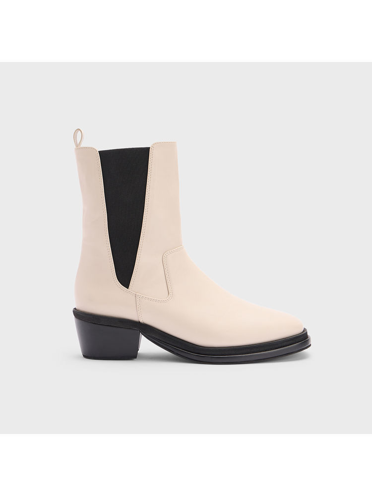 IYKYK by Nykaa Fashion Cream Solid Round Toe Chelsea Boots-picture-12